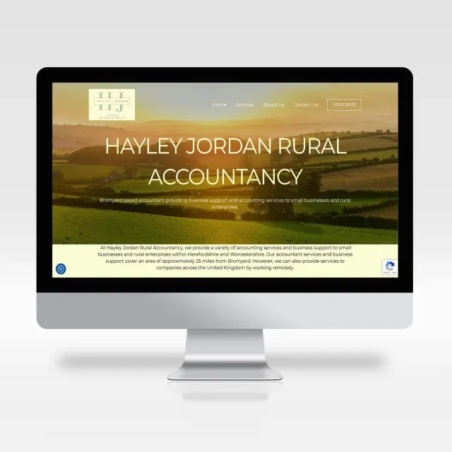 We have been working with Hayley Jordan Rural Accountancy to create a new website for her accountancy business. HJ Rural Accountancy is based in Bromyard and provides business support and accounting services to small businesses and rural enterprises.
The new website address: https://hjruralaccountancy.co.uk/